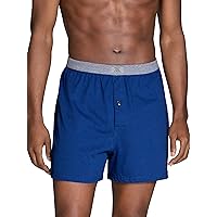 Men's Tag-Free Knit Boxer Shorts, Relaxed Fit, Moisture Wicking, Assorted Color Multipacks