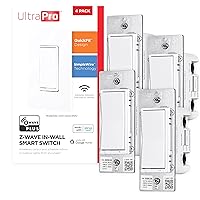 700 Series Z-Wave In-Wall Smart Light Switch with QuickFit™ and SimpleWire™, White Paddle, Works with Google Assistant, Alexa, & SmartThings, Z-Wave Hub Required, Smart Home, 4 Pack, 59371