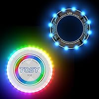 TOSY Bundle of 2 - RGB White Frisbee + Blue Flying Ring