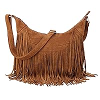 Sunwel Fashion Women Fringe Hobo Bag Western Purse Shoulder Bag Vegan Suede Tassel Hippie Crossbody Bag