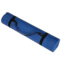 Yoga Mat - Double Sided Comfort Foam - Durable Exercise Mat for Fitness, Pilates and Workout with Carrying Strap by Wakeman Fitness