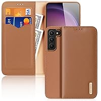 DUX DUCIS Luxury Wallet Phone Case Flip Cover for SAMSUNG Galaxy S23 Plus,Magnetic Closure Protective Book Case with Kickstand,HIVO Series Leather Purse[1 Large Bill+2 Card Slots+RFID Block] (Brown)