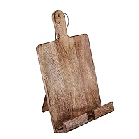 Wedding Gift Wooden Cookbook Stand Chopping Board Style Foldable Recipe Book Stand Holder Easel for Kitchen Text Book Tablet L 9.5 x B 1.5 x H 14 inches (Brown)