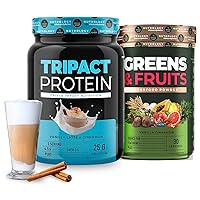 Tripact Protein and Greens & Fruit Bundle - Premium Nutrition Shake - Non-GMO Grass Fed Whey Protein, Naturally Sourced Fruits, Vegetables, Greens - Vanilla