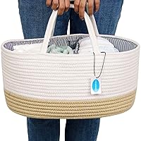 Casaphoria Caddy Organize Woven Cotton Rope Basket Caddy Baskets for Storage,Cotton Basket,Basket for Gift with Removable Inserts Towels Portable Soft Baskets,White and Yellow