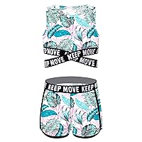 Kids Girls Camouflage Two Pieces Swimsuit Racer Back Boyshorts Dance Outfits