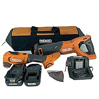 RIDGID 18V Reciprocating Saw & Multi-Tool Kit with 2.0 and 4.0 Ah Batteries and Charger R96012SB