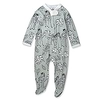 HonestBaby Sleep and Play Footed Pajamas One-Piece Sleeper Jumpsuit Zip-Front Pjs 100% Organic Cotton for Baby Girls
