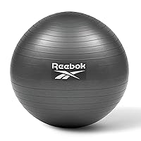 Reebok Gymball - Exercise Ball with Dual Textured Non-Slip Surface for Maximum Grip - for Core Workout, Improving Stability, and Posture at Home or The Gym - Pump Included