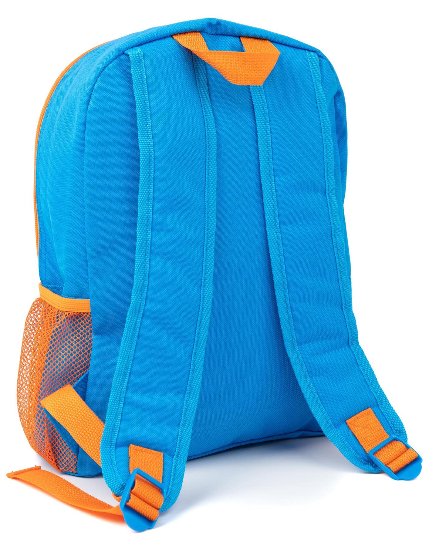 Hot Wheels Kids Backpack | Girls Boys Orange Blue Car Race Wheels Rucksack | Luggage Sports School Bag with Adjustable Straps | Racer Merchandise Gifts