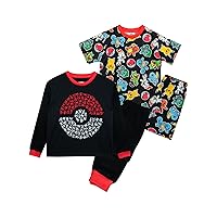 Pokemon Pajamas | 2 Pack Pikachu Pajamas For Kids | Two Pack Pjs For Boys | Official Merchandise | Multicolor | 8