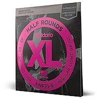 D'Addario XL Half Rounds Bass Guitar Strings - ENR71-5 - 5 String - Long Scale - Regular Light, 45-130