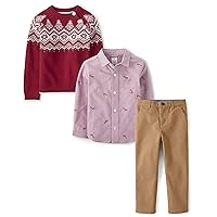 Gymboree Boys Sweater, Shirt and Pants 3-Piece, Matching Toddler Outfit