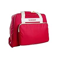 SINGER | Machine Carrying Case, Brick Color, Spacious Case Fits Most Standard Sewing Machines and Sergers, Fully-Padded Interior, Durable Canvas Exterior, Easy Zip, Large Front Pocket, Easy Transport