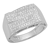 Dazzlingrock Collection 0.50 cttw Round White Diamond Hip Hop Engagement Ring for Men in 925 Sterling Silver