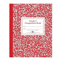 Paper Products Composition Book, Grade 3 Ruled, 50 Sheets, 9-3/4 x 7-3/4 Inches, Red (ROA77922)