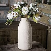 Large Textured Vase, Boho Ceramic Vase for Modern Farmhouse Home Decor, Pottery Vases for Flowers, Pampas Grass, Rustic Decorative Vase, Clay Vase Centerpieces for Dining Table