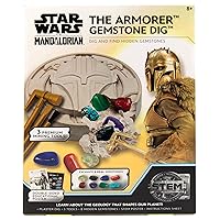 STAR WARS The Armorer Gemstone Dig, Reveal 8 Real Gemstones Inside The Armorer's Helmet, Including Amethyst, Quartz, Red Agate, Star Wars Toys, Science Kits for Kids Age 8-12, Excavation Toys