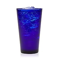 Libbey Cobalt Blue Drinking Glasses, Classic Design Flare Tumbler Glasses Set of 8, Dishwasher Safe Glass Drinking Glasses for Beverages