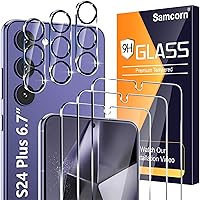[3+3 Pack] for Samsung Galaxy S24 Plus Screen Protector, 9H Tempered Glass, Ultrasonic Fingerprint Compatible, HD Clear Case Friendly for Samsung S24 Plus Glass Screen Protector 5G