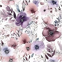 HAOKHOME 93349 Floral Peel and Stick Wallpaper Removable Wall Paper Mauve/Purple/White Vinyl Stick on Wall Contact Paper 17.7in x 9.8ft