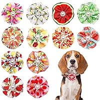 12pcs Dog Collar Flowers Bows Charms Attachment Sliders Summer Fruit for Small Medium Girl Female Cat Puppy Alpaca Rabbit Neck Bows Puppy Doggies Grooming Accessories Embellishment…
