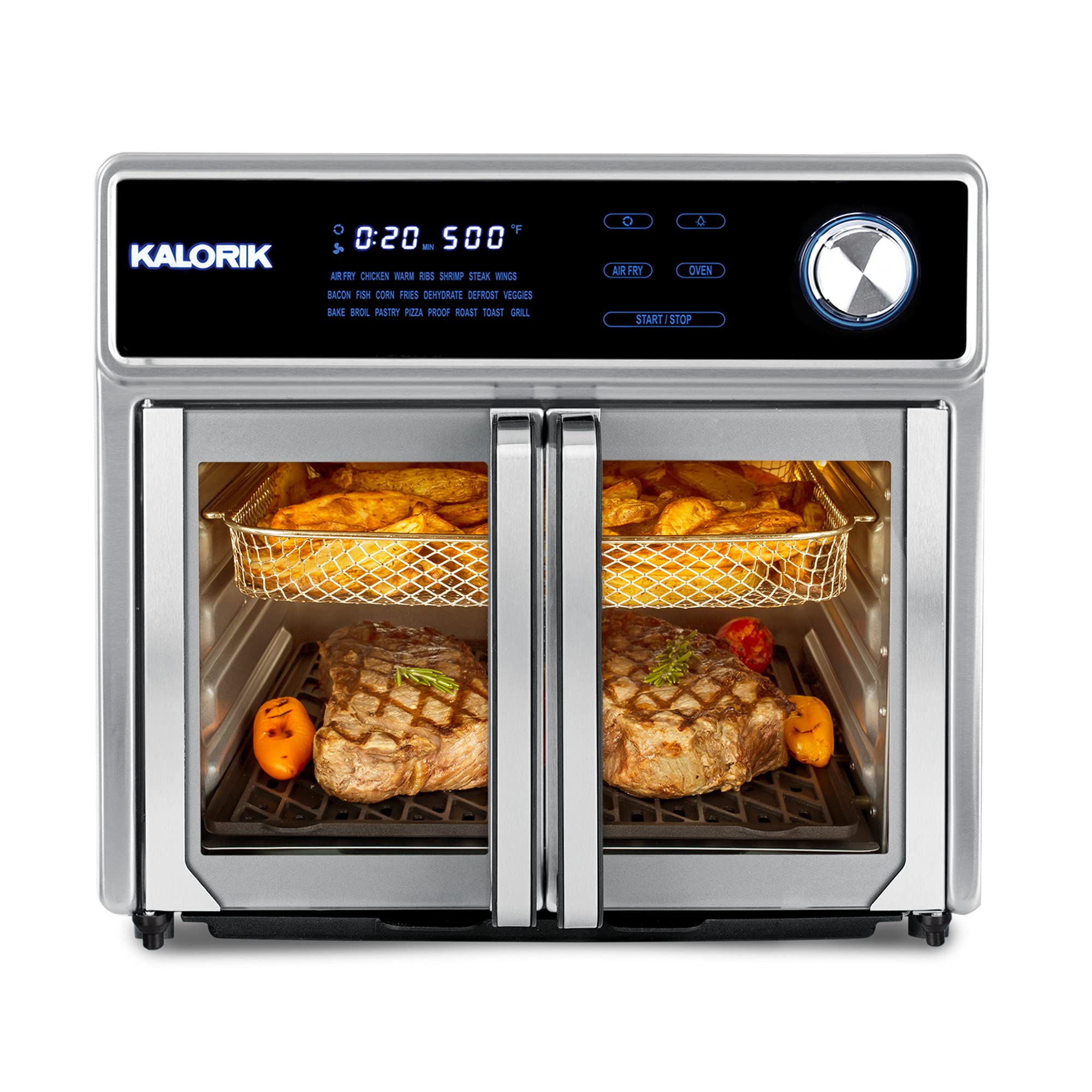 Kalorik MAXX® AFO 47631 SS AS SEEN ON TV Air Fryer Oven Grill (26 Qt) Digital Smokeless Indoor Grill and Air Fryer Oven Combo with 11 Accessories, ...