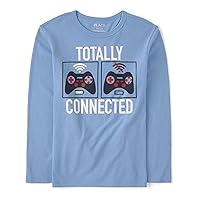 Boys' Assorted Everyday Long Sleeve Graphic T-Shirts, Totally Connected, X-Large