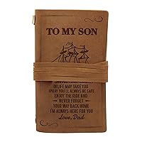 Kenon To My Son From Dad Gifts - Engraved Leather Vintage Bound Journals Writing Notebook - Travel Diary Journal Sketch Book Graduation Birthday Christmas for Men