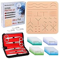 Suture Practice Kit (42 Pieces) for Suture Skill Training Include Suture Pad 8 x 8 Inches with 31 Pre-Cut Wounds, Training Tools (Extra Kit)