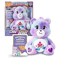 Care Bears Care-a-Lot Bear - 40th Anniversary - Purple Plushie for Ages 4+ – Stuffed Animal, Super Soft and Cuddly – Good for Girls and Boys, Employees, Collectors, Great Valentines Day Gift for Kids