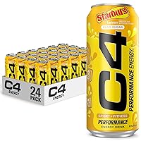 Cellucor C4 Energy Drink, Starburst Lemon, Carbonated Sugar Free Pre Workout Performance with no Artificial Colors or Dyes, 16 Oz, 12 Count (Pack of 2)