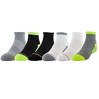 GOLDTOE Boys' Ultra Tec Athletic Quarter Socks, 6-Pairs