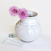 Miniature Pottery Flower Bud Vase - Unique Keepsake Gifts for New Mommy - Cute Present from Daughter Son on Mothers Day White