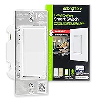 Enbrighten Z-Wave In-Wall Smart Light Switch with QuickFit and SimpleWire, Works with Google Assistant, Alexa, & SmartThings, Z-Wave Hub Required, Smart Home, 700 Series, 58433
