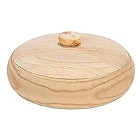 Creative Co-Op Decorative Natural Paulownia Wood Container with Lid
