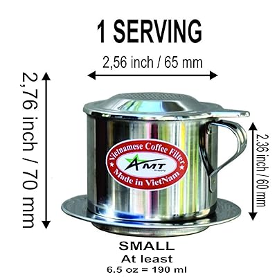 AMT 9.5 OZ Vietnamese Coffee Maker, 2-3 Servings Phin, Screw Down Coffee  Vietnamese Coffee Filte Coffee Dripper for Vietnamese Style at Home Office  (9.5 OZ - Handle) - Yahoo Shopping