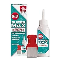 Super Max Advanced Shampoo Lice Removal Treatment, 3.4 Fl Oz, Includes Nit Removal Comb