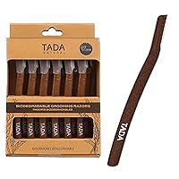 TADA Natural - 12PCS Straight Razors for Men and Women for Eyebrow Straight Edge, Beard, Disposable Razors (Brown)