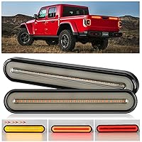 Nilight Trailer Tail Light Bar with 3-in-1 Running Stop Turn Signals Brake Light 2 Pack 9 Inch 100 LED Red & Amber Sequential Led Strip Light for Trailer RV Truck Boat Pickup SUV, 2 Years Warranty