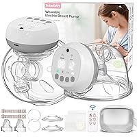 Hands Free Breast Pump Wearable Breast Pump 12 Levels 3 Modes Double Portable Electric Breast Pump w/Remote Control,140°Soft Silicone,LCD,1200mAh Battery,Low Noise Leak-Proof Painless Breastfeeding