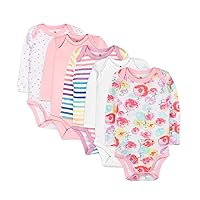 HonestBaby Long Sleeve Bodysuits Multipack Organic Cotton for Infant Baby Girls