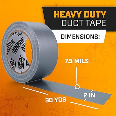 Duct Tape Heavy Duty - 5 Roll Multi Pack - Silver 90 Feet x 2 Inch
