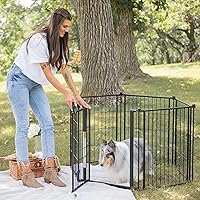 Outdoor Super Wide Pet Pen and Gate Black 28x144 Inch