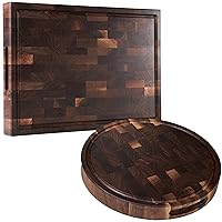 End Grain Walnut Wood Cutting Board Bundle with a Set of 2 Sizes: Rectangle 17