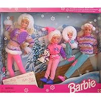 BARBIE WINTER HOLIDAY Set SLEDDING FUN w 4 DOLLS (Skipper, Kelly, Stacie & Barbie), Koko (Dog), SLED & More (1995)