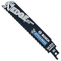 BOSCH RESM6X2 5 pc. 6 In. 8/10 TPI Edge Reciprocating Saw Blades for Thick Metal, Gold