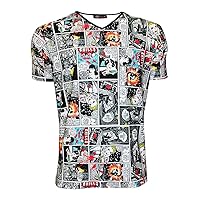 Men's Comic Strip Book Retro Classic Print Unique V-Neck T-Shirt Tee