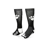 High Tech Crew Socks with Knit-In Paw Logo (Black/White)
