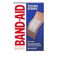 Band-Aid Brand Tough Strips Adhesive Bandages for Wound Care, Durable Protection for Minor Cuts and Scrapes, Extra Large Size, 10 ct